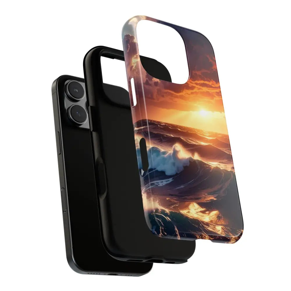 Ocean Sunset Phone Case | Tough Cases Gift for Beach Lovers Gadget Accessories Nature Photography Ocean Theme Phone Case