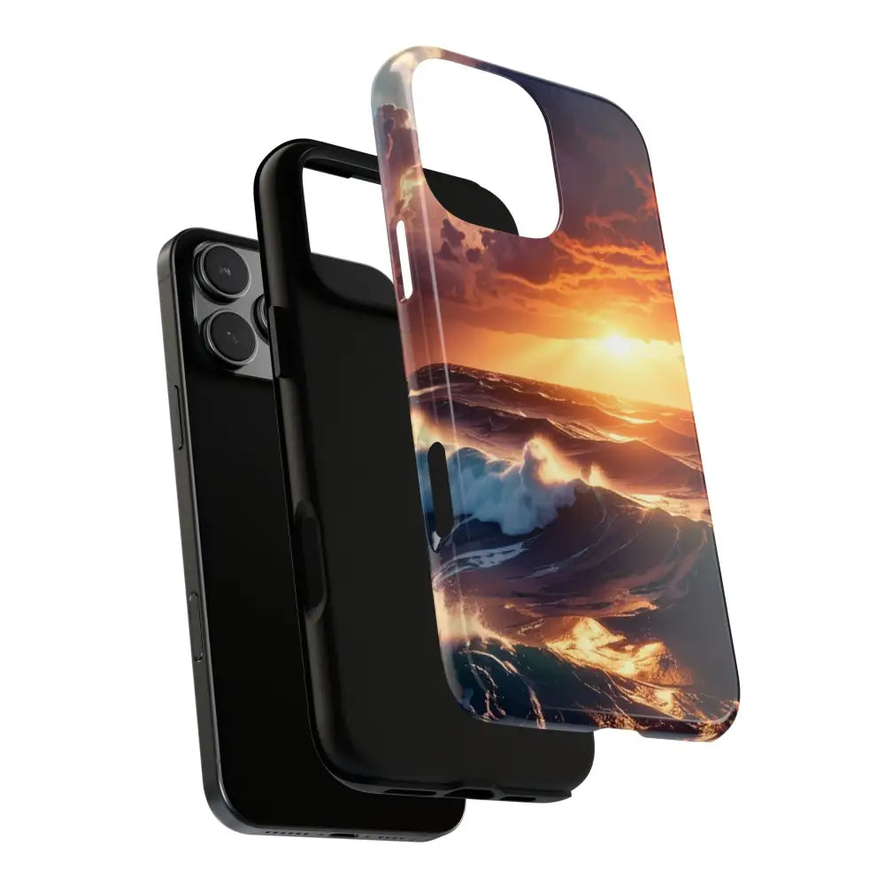 Ocean Sunset Phone Case | Tough Cases Gift for Beach Lovers Gadget Accessories Nature Photography Ocean Theme Phone Case