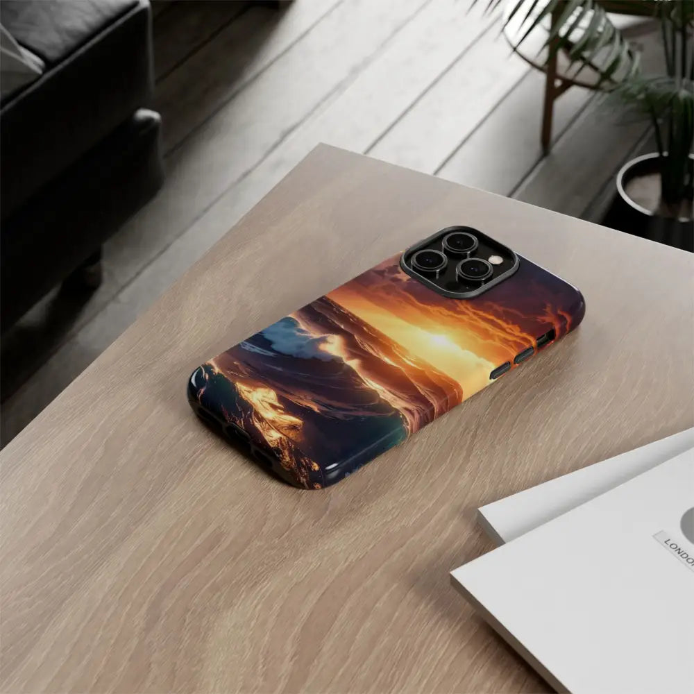 Ocean Sunset Phone Case | Tough Cases Gift for Beach Lovers Gadget Accessories Nature Photography Ocean Theme Phone Case