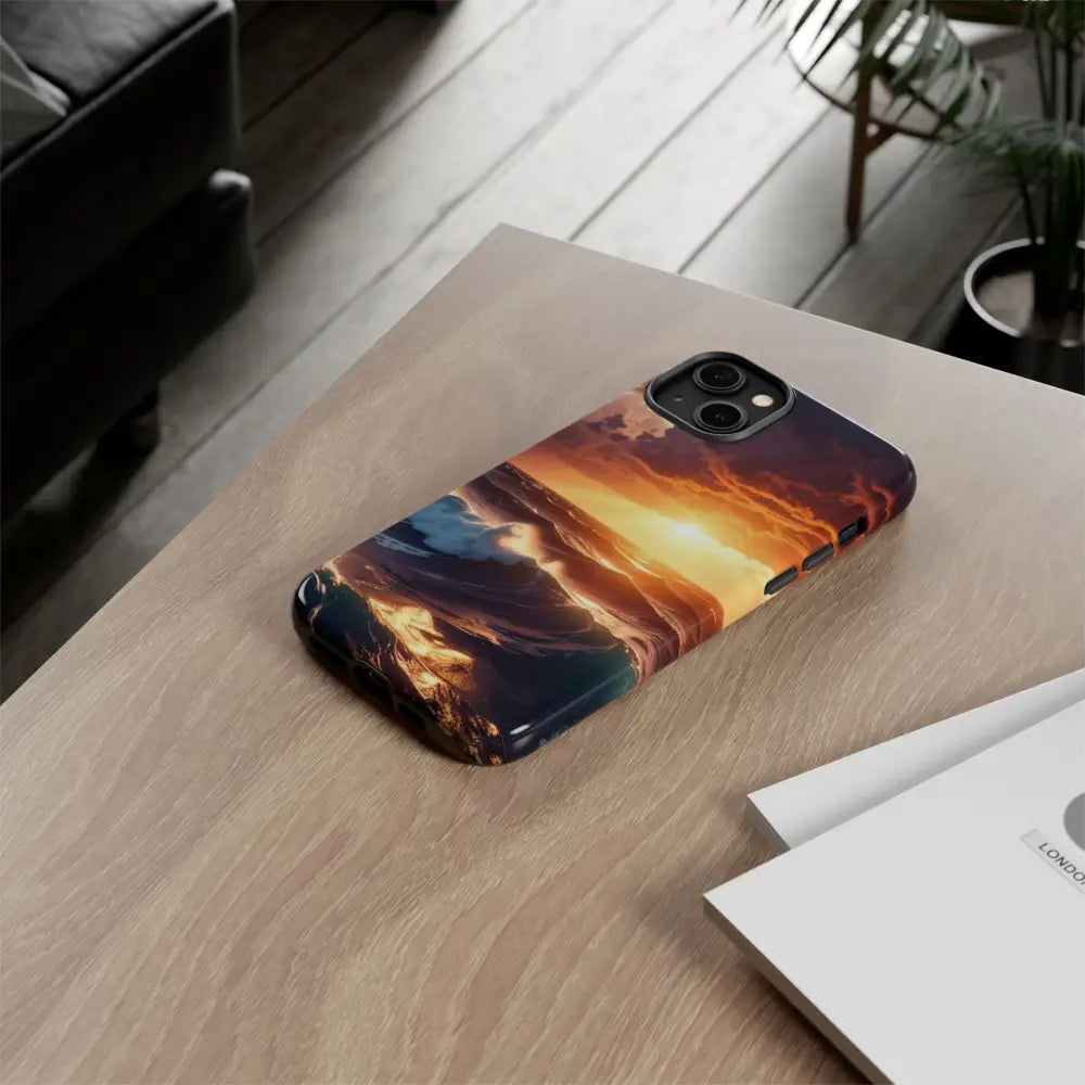 Ocean Sunset Phone Case | Tough Cases Gift for Beach Lovers Gadget Accessories Nature Photography Ocean Theme Phone Case