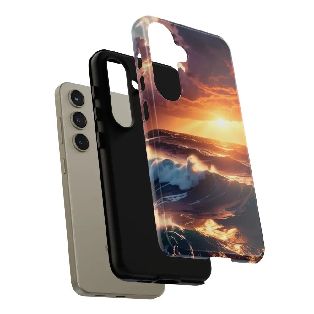 Ocean Sunset Phone Case | Tough Cases Gift for Beach Lovers Gadget Accessories Nature Photography Ocean Theme Phone Case