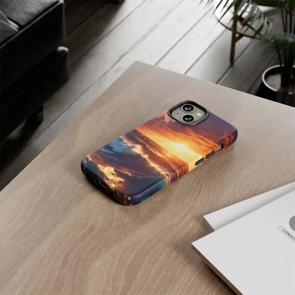 Ocean Sunset Phone Case | Tough Cases Gift for Beach Lovers Gadget Accessories Nature Photography Ocean Theme Phone Case