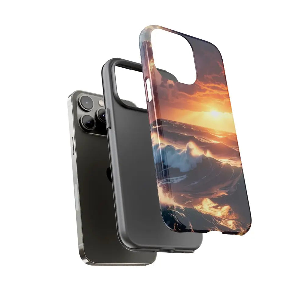 Ocean Sunset Phone Case | Tough Cases Gift for Beach Lovers Gadget Accessories Nature Photography Ocean Theme Phone Case