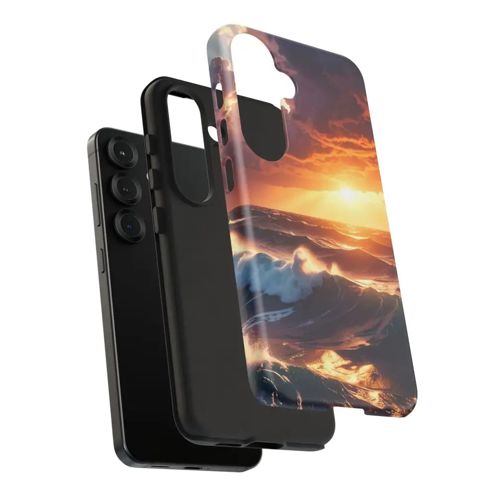 Ocean Sunset Phone Case | Tough Cases Gift for Beach Lovers Gadget Accessories Nature Photography Ocean Theme Phone Case