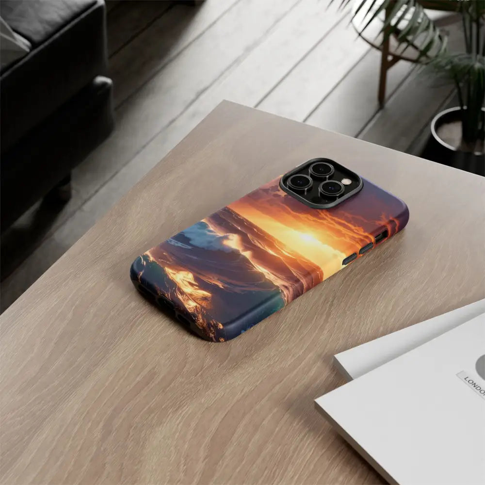 Ocean Sunset Phone Case | Tough Cases Gift for Beach Lovers Gadget Accessories Nature Photography Ocean Theme Phone Case