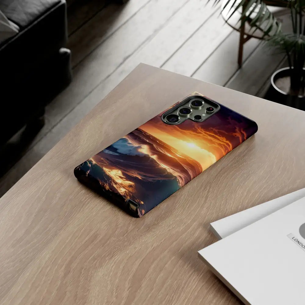 Ocean Sunset Phone Case | Tough Cases Gift for Beach Lovers Gadget Accessories Nature Photography Ocean Theme Phone Case