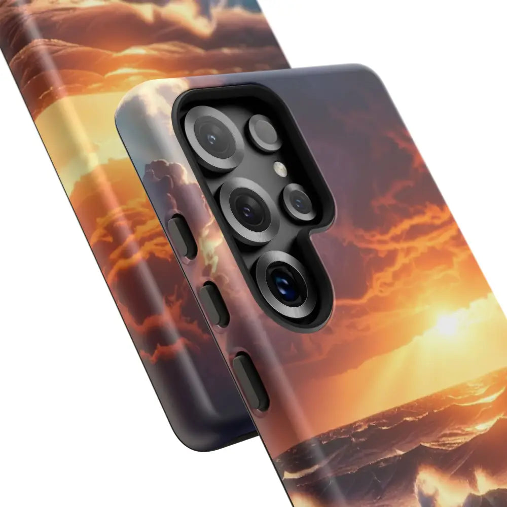 Ocean Sunset Phone Case | Tough Cases Gift for Beach Lovers Gadget Accessories Nature Photography Ocean Theme Phone Case