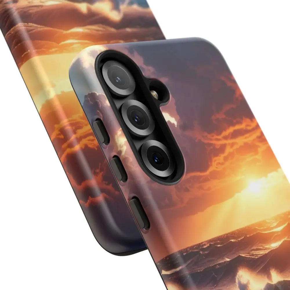 Ocean Sunset Phone Case | Tough Cases Gift for Beach Lovers Gadget Accessories Nature Photography Ocean Theme Phone Case