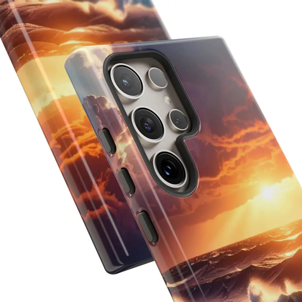 Ocean Sunset Phone Case | Tough Cases Gift for Beach Lovers Gadget Accessories Nature Photography Ocean Theme Phone Case