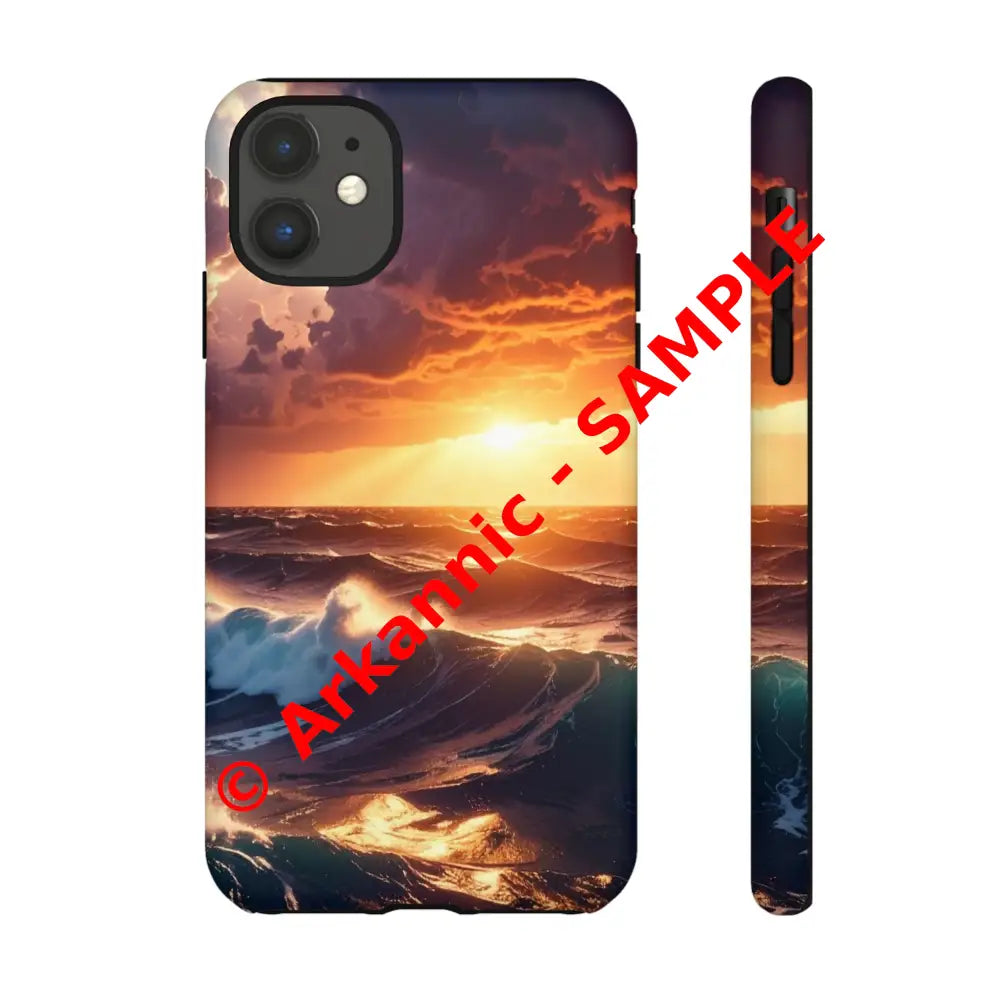 Ocean Sunset Phone Case | Tough Cases Gift for Beach Lovers Gadget Accessories Nature Photography Ocean Theme iPhone 11