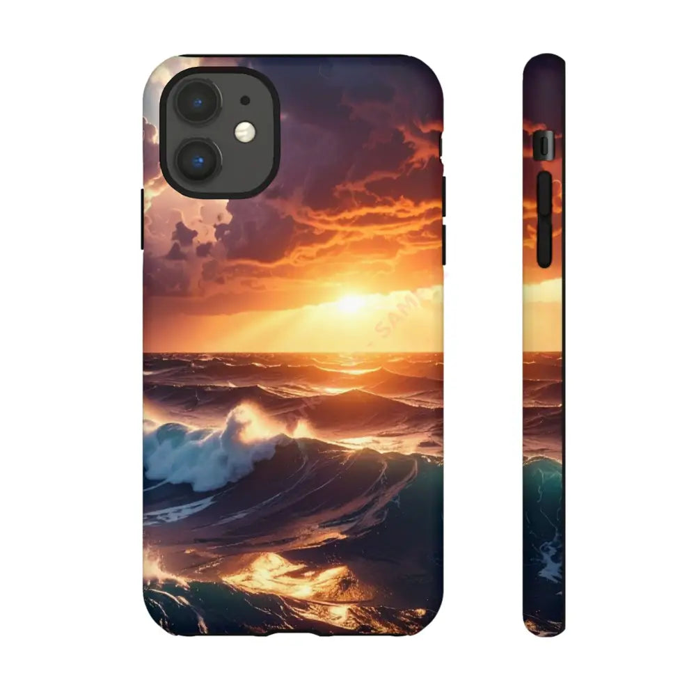 Ocean Sunset Phone Case | Tough Cases Gift for Beach Lovers Gadget Accessories Nature Photography Ocean Theme iPhone 11