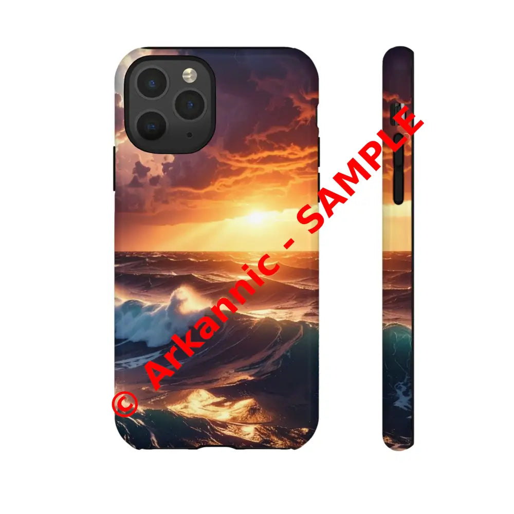 Ocean Sunset Phone Case | Tough Cases Gift for Beach Lovers Gadget Accessories Nature Photography Ocean Theme iPhone 11