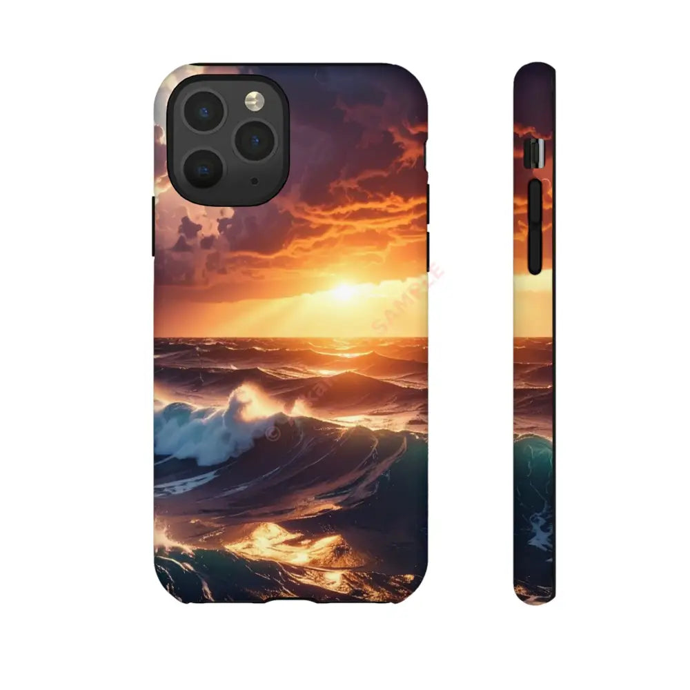 Ocean Sunset Phone Case | Tough Cases Gift for Beach Lovers Gadget Accessories Nature Photography Ocean Theme iPhone 11