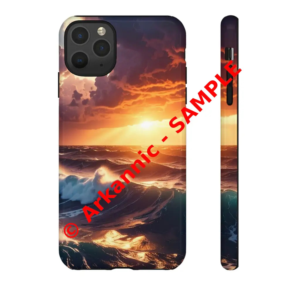 Ocean Sunset Phone Case | Tough Cases Gift for Beach Lovers Gadget Accessories Nature Photography Ocean Theme iPhone 11