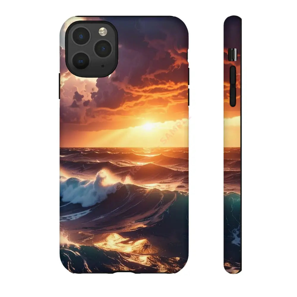 Ocean Sunset Phone Case | Tough Cases Gift for Beach Lovers Gadget Accessories Nature Photography Ocean Theme iPhone 11
