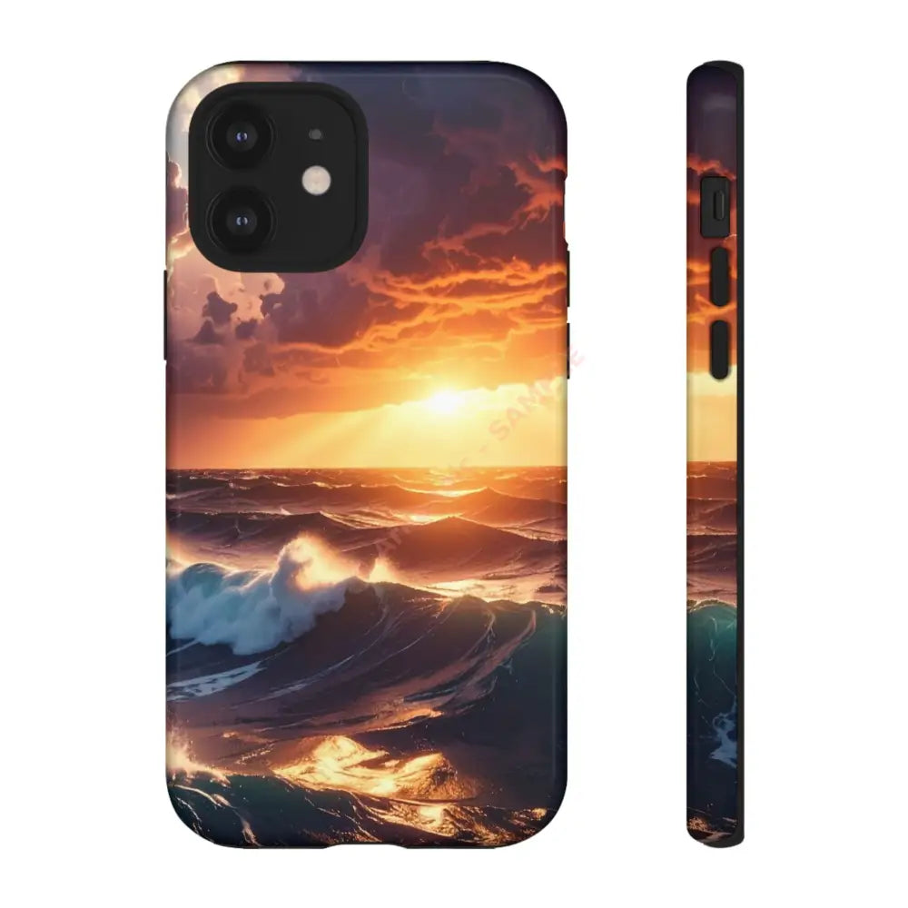 Ocean Sunset Phone Case | Tough Cases Gift for Beach Lovers Gadget Accessories Nature Photography Ocean Theme iPhone 12