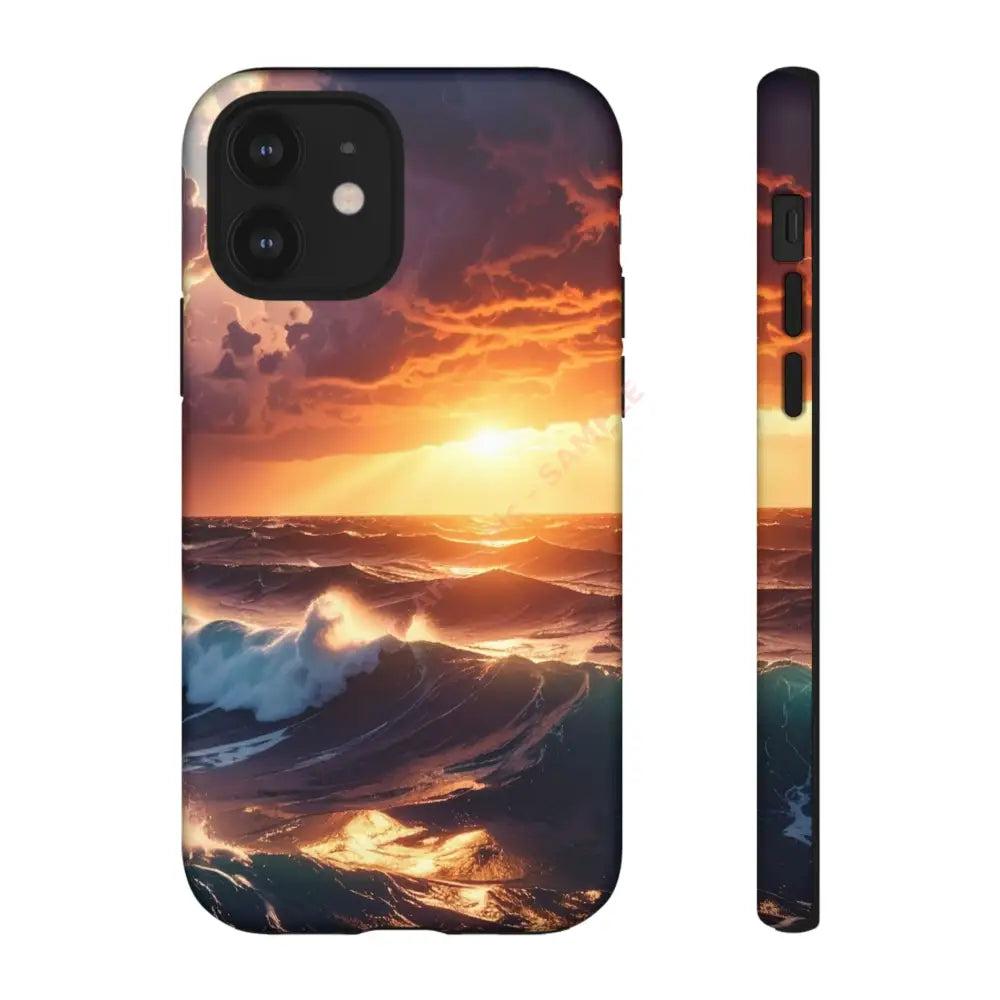 Ocean Sunset Phone Case | Tough Cases Gift for Beach Lovers Gadget Accessories Nature Photography Ocean Theme iPhone 12