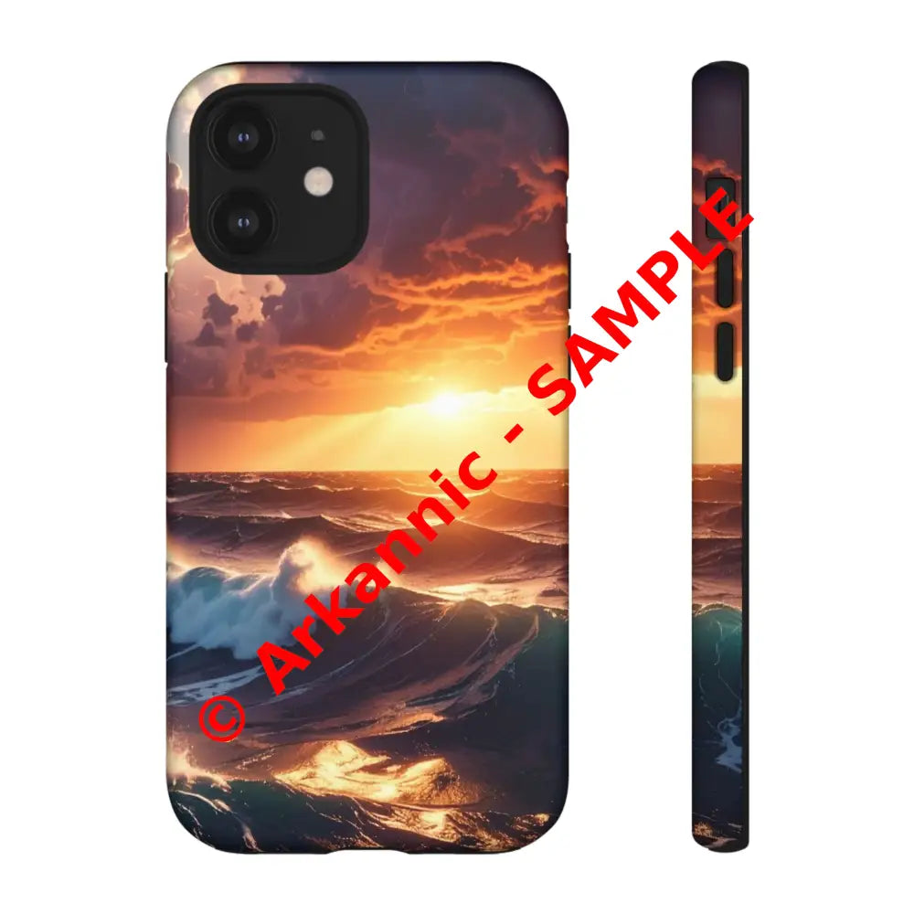 Ocean Sunset Phone Case | Tough Cases Gift for Beach Lovers Gadget Accessories Nature Photography Ocean Theme iPhone 12