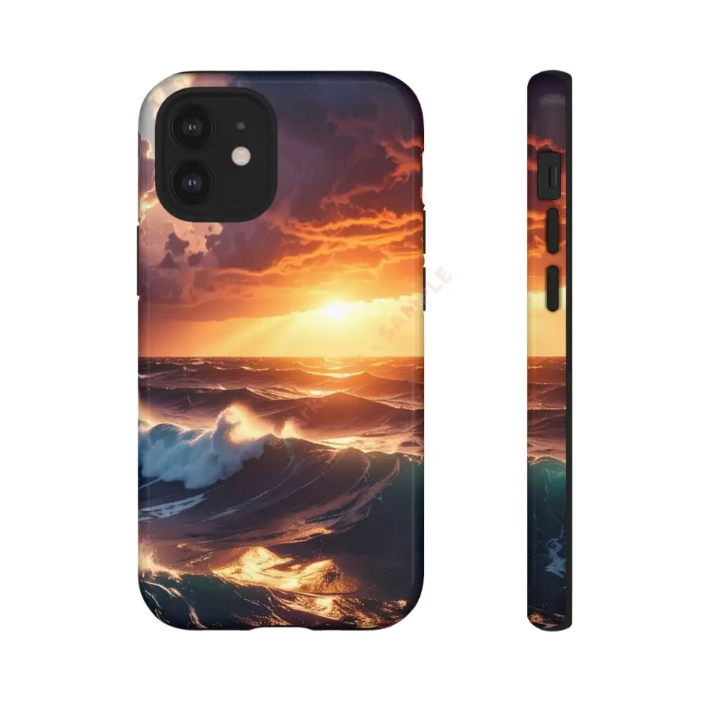 Ocean Sunset Phone Case | Tough Cases Gift for Beach Lovers Gadget Accessories Nature Photography Ocean Theme iPhone 12