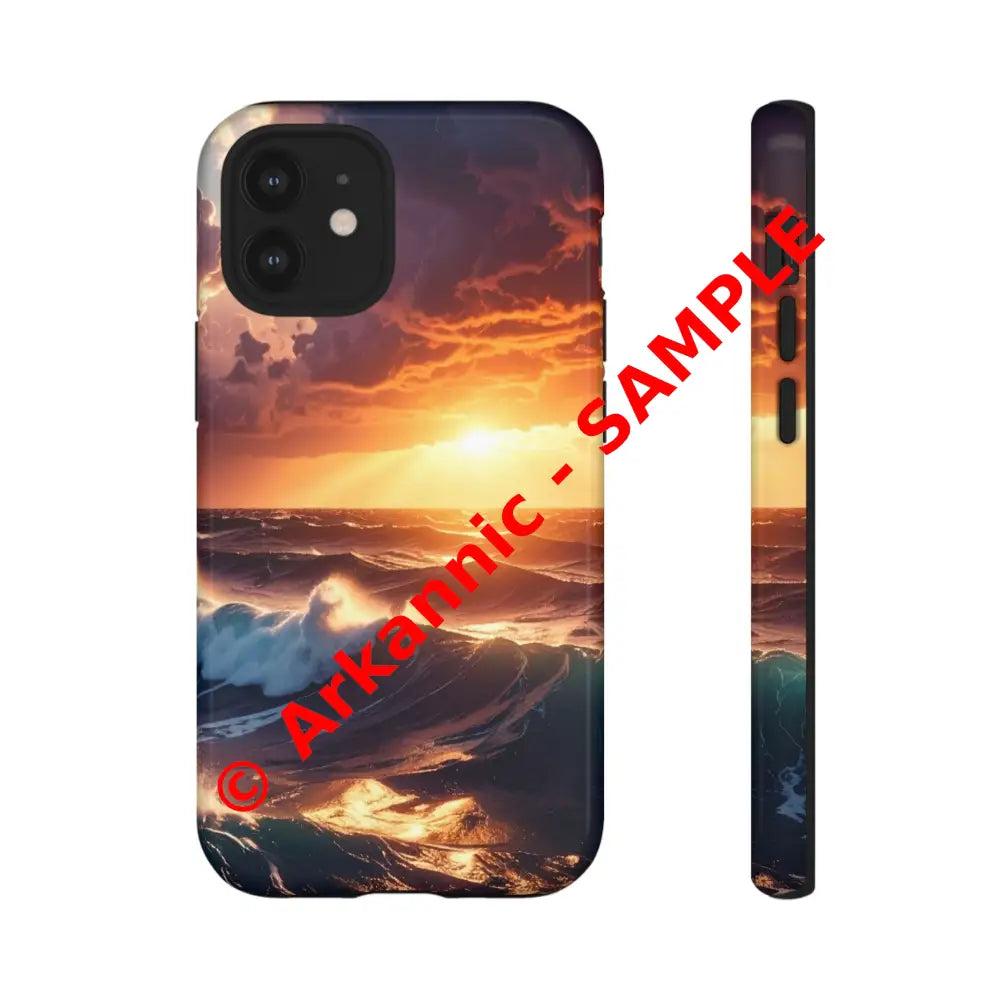 Ocean Sunset Phone Case | Tough Cases Gift for Beach Lovers Gadget Accessories Nature Photography Ocean Theme iPhone 12