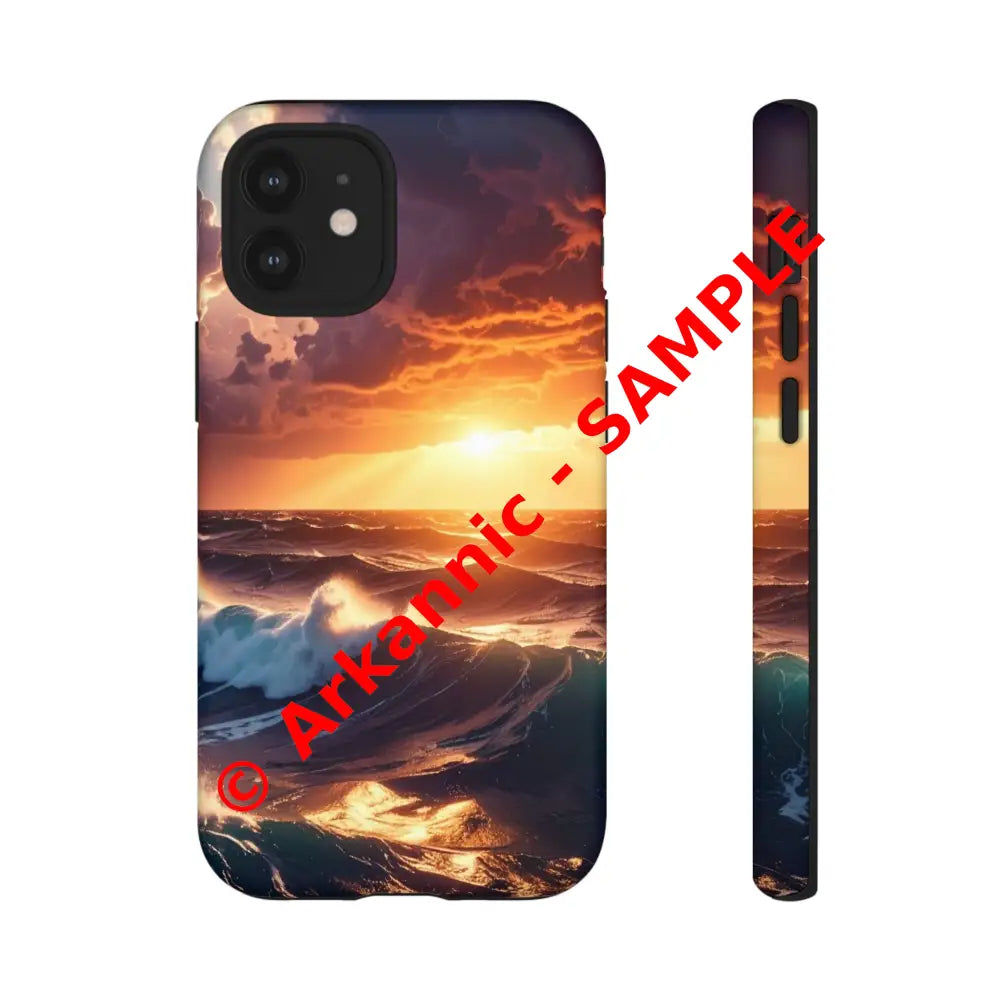 Ocean Sunset Phone Case | Tough Cases Gift for Beach Lovers Gadget Accessories Nature Photography Ocean Theme iPhone 12
