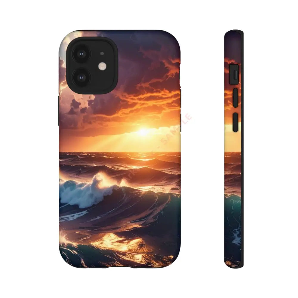 Ocean Sunset Phone Case | Tough Cases Gift for Beach Lovers Gadget Accessories Nature Photography Ocean Theme iPhone 12