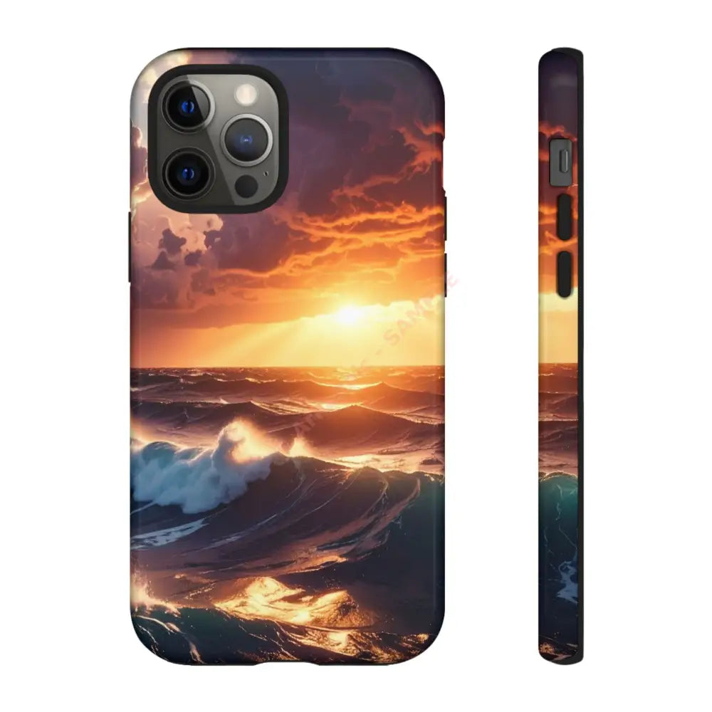 Ocean Sunset Phone Case | Tough Cases Gift for Beach Lovers Gadget Accessories Nature Photography Ocean Theme iPhone 12