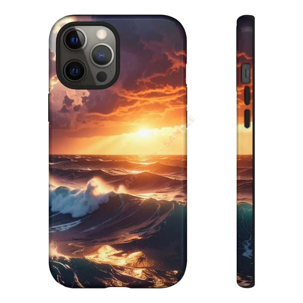 Ocean Sunset Phone Case | Tough Cases Gift for Beach Lovers Gadget Accessories Nature Photography Ocean Theme iPhone 12