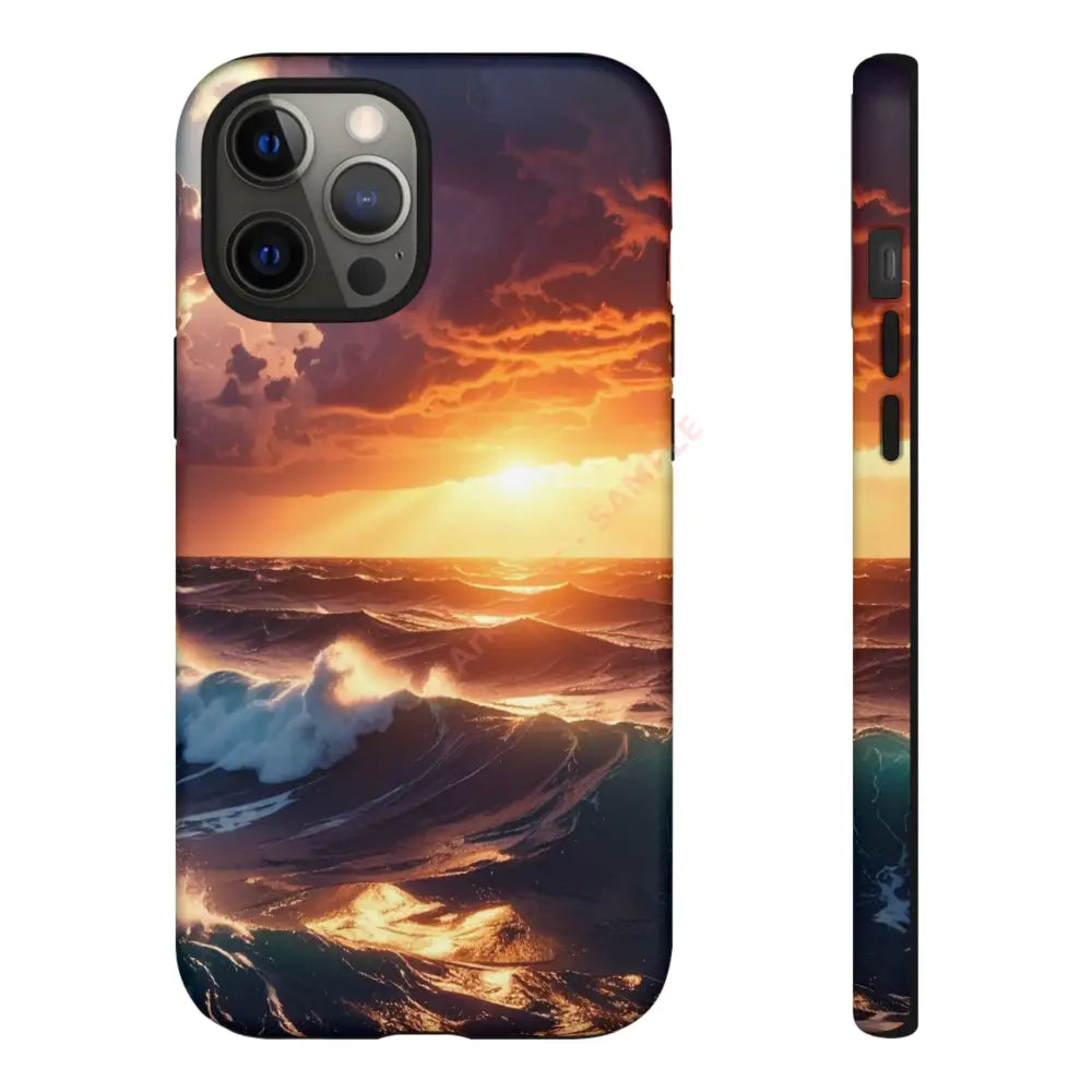 Ocean Sunset Phone Case | Tough Cases Gift for Beach Lovers Gadget Accessories Nature Photography Ocean Theme iPhone 12