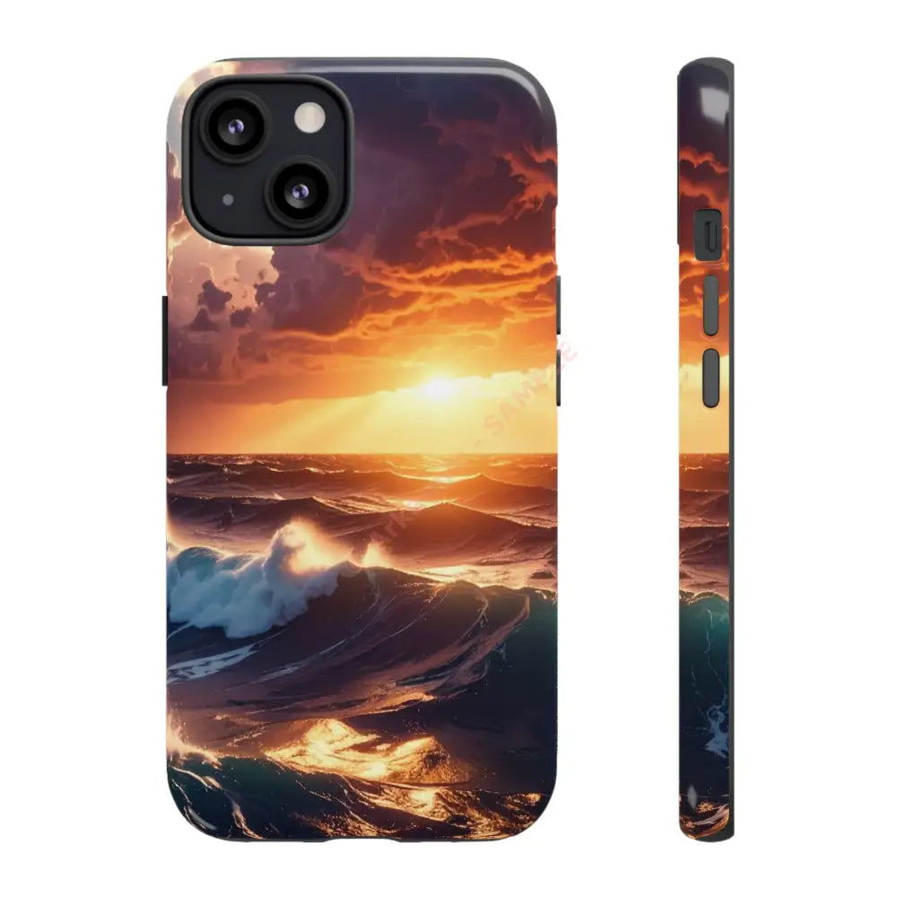 Ocean Sunset Phone Case | Tough Cases Gift for Beach Lovers Gadget Accessories Nature Photography Ocean Theme iPhone 13