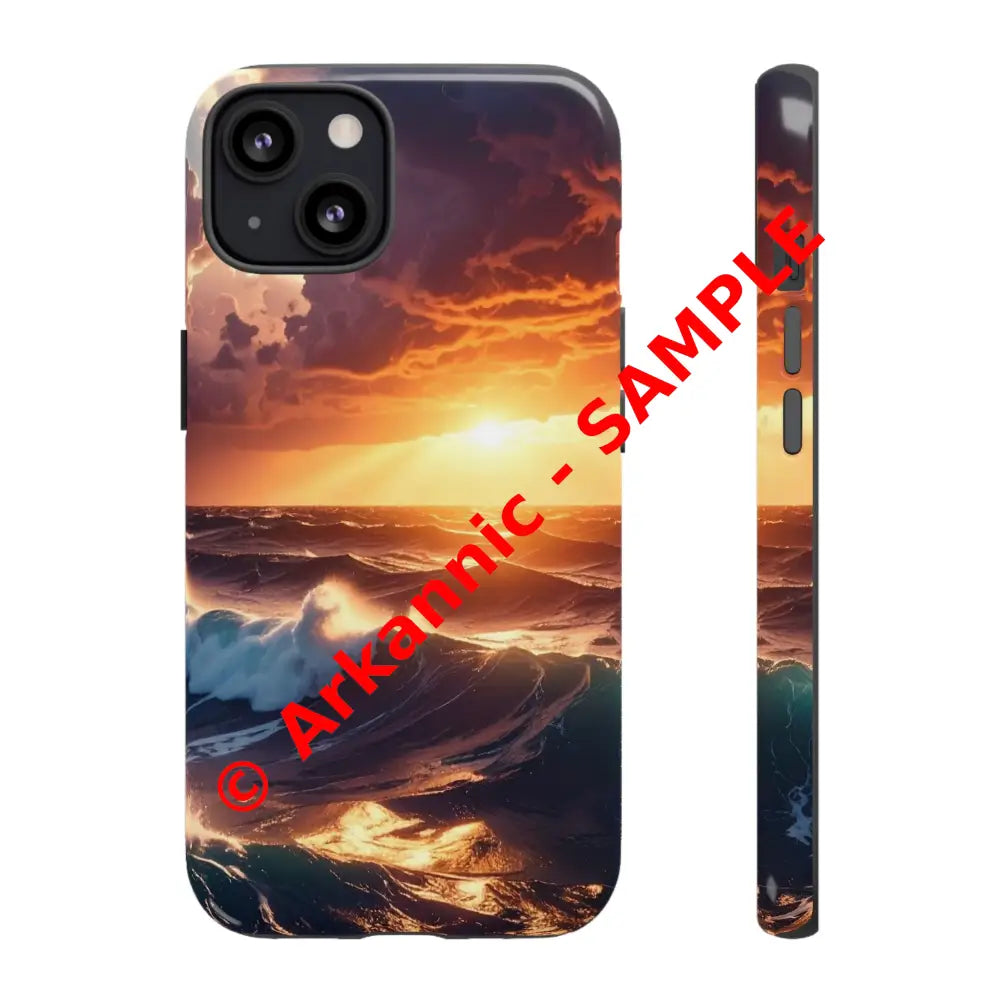 Ocean Sunset Phone Case | Tough Cases Gift for Beach Lovers Gadget Accessories Nature Photography Ocean Theme iPhone 13