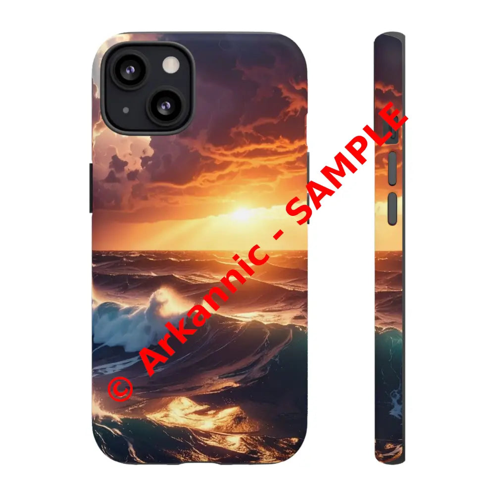 Ocean Sunset Phone Case | Tough Cases Gift for Beach Lovers Gadget Accessories Nature Photography Ocean Theme iPhone 13