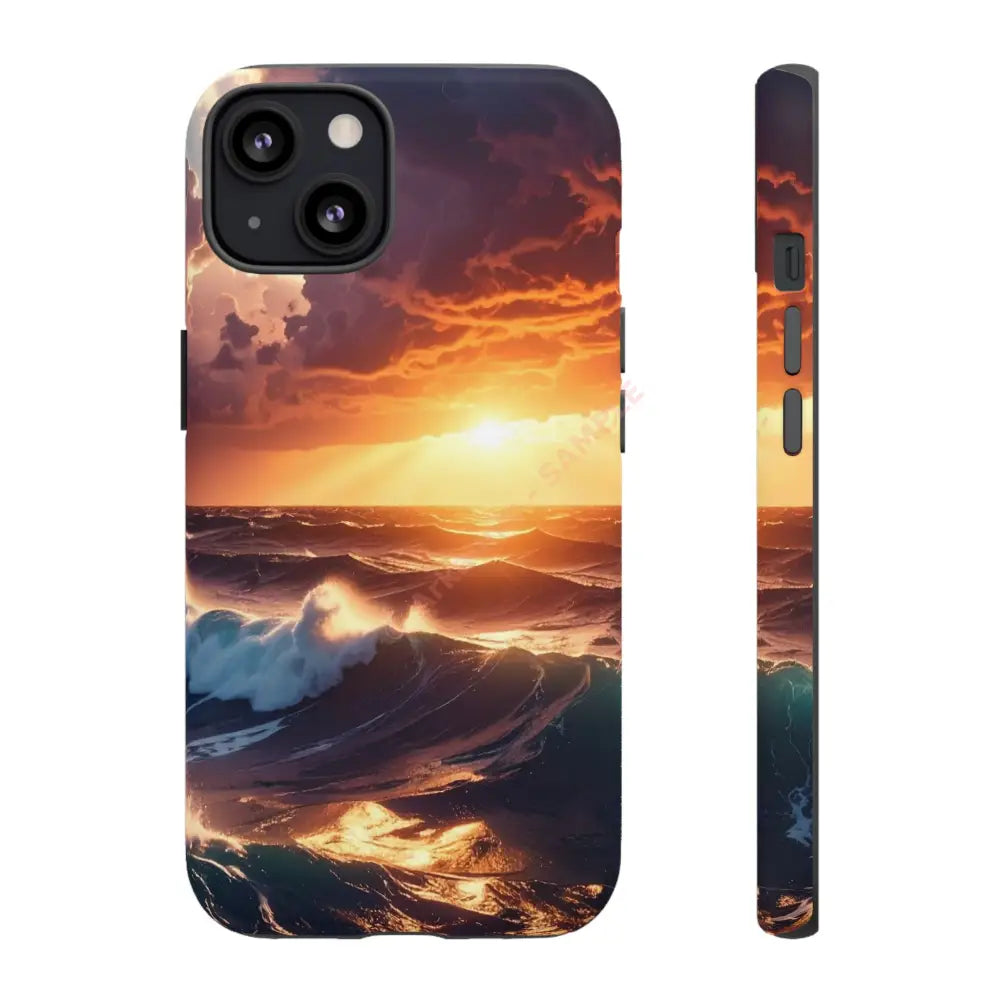Ocean Sunset Phone Case | Tough Cases Gift for Beach Lovers Gadget Accessories Nature Photography Ocean Theme iPhone 13