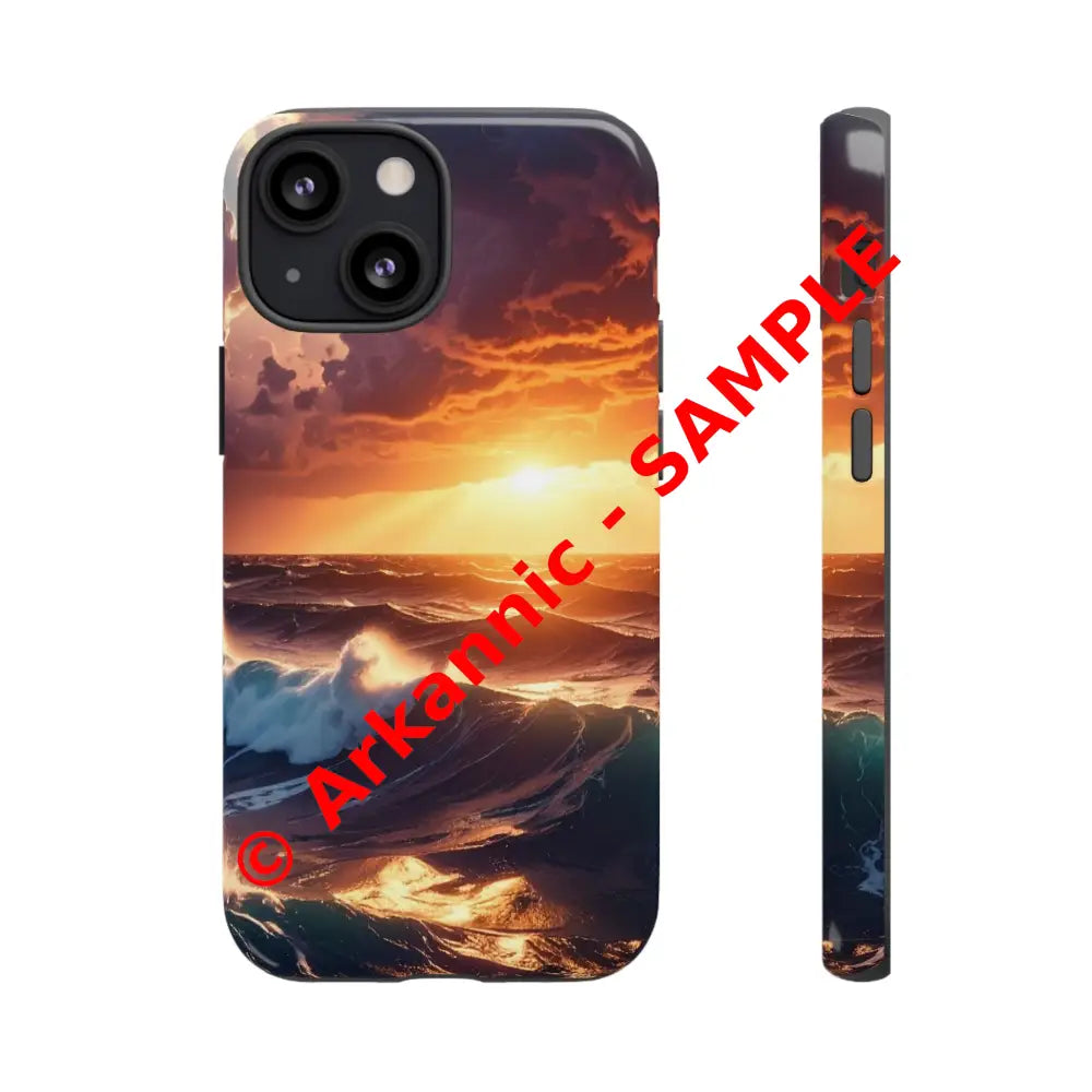 Ocean Sunset Phone Case | Tough Cases Gift for Beach Lovers Gadget Accessories Nature Photography Ocean Theme iPhone 13