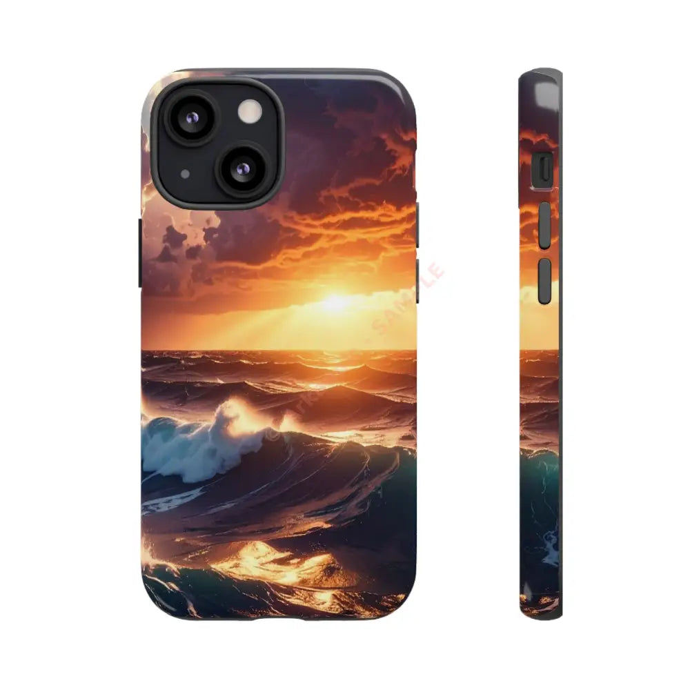 Ocean Sunset Phone Case | Tough Cases Gift for Beach Lovers Gadget Accessories Nature Photography Ocean Theme iPhone 13