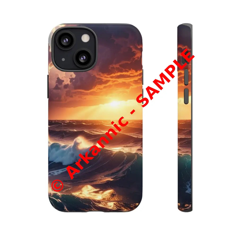 Ocean Sunset Phone Case | Tough Cases Gift for Beach Lovers Gadget Accessories Nature Photography Ocean Theme iPhone 13