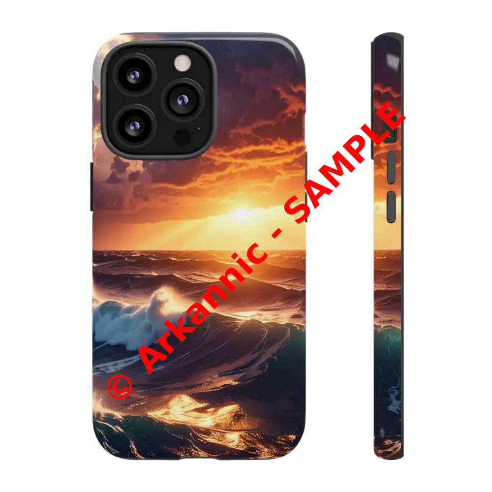 Ocean Sunset Phone Case | Tough Cases Gift for Beach Lovers Gadget Accessories Nature Photography Ocean Theme iPhone 13