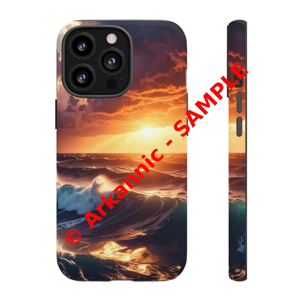Ocean Sunset Phone Case | Tough Cases Gift for Beach Lovers Gadget Accessories Nature Photography Ocean Theme iPhone 13