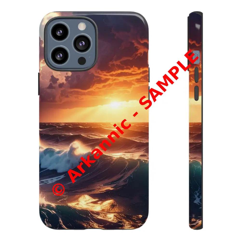 Ocean Sunset Phone Case | Tough Cases Gift for Beach Lovers Gadget Accessories Nature Photography Ocean Theme iPhone 13