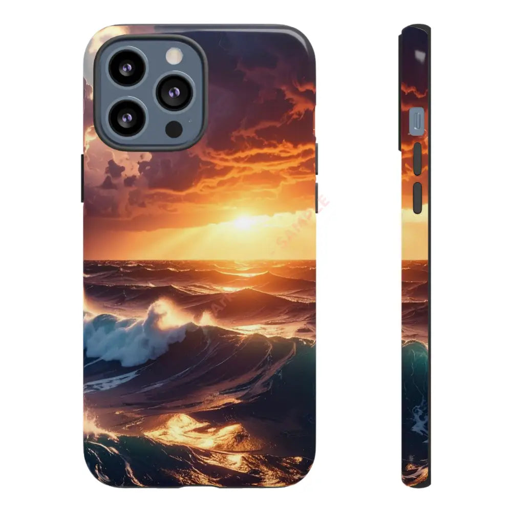Ocean Sunset Phone Case | Tough Cases Gift for Beach Lovers Gadget Accessories Nature Photography Ocean Theme iPhone 13