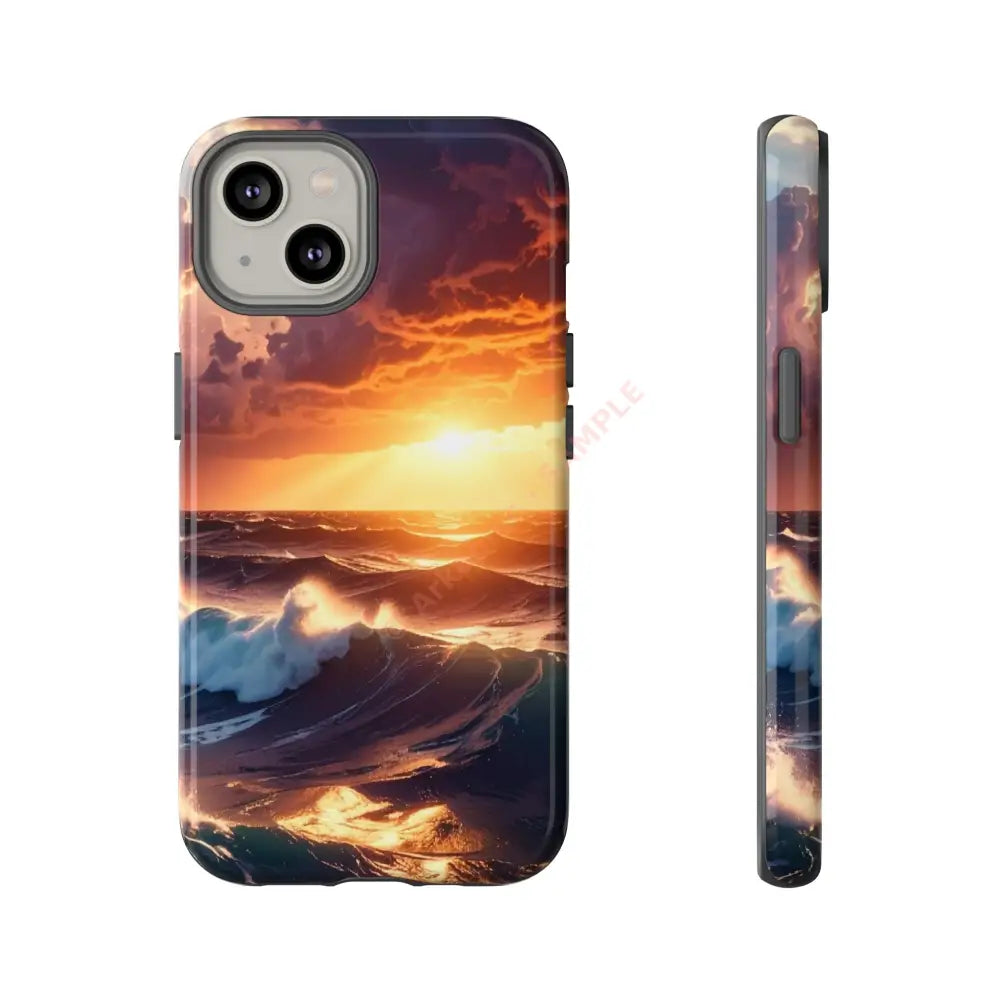 Ocean Sunset Phone Case | Tough Cases Gift for Beach Lovers Gadget Accessories Nature Photography Ocean Theme iPhone 14