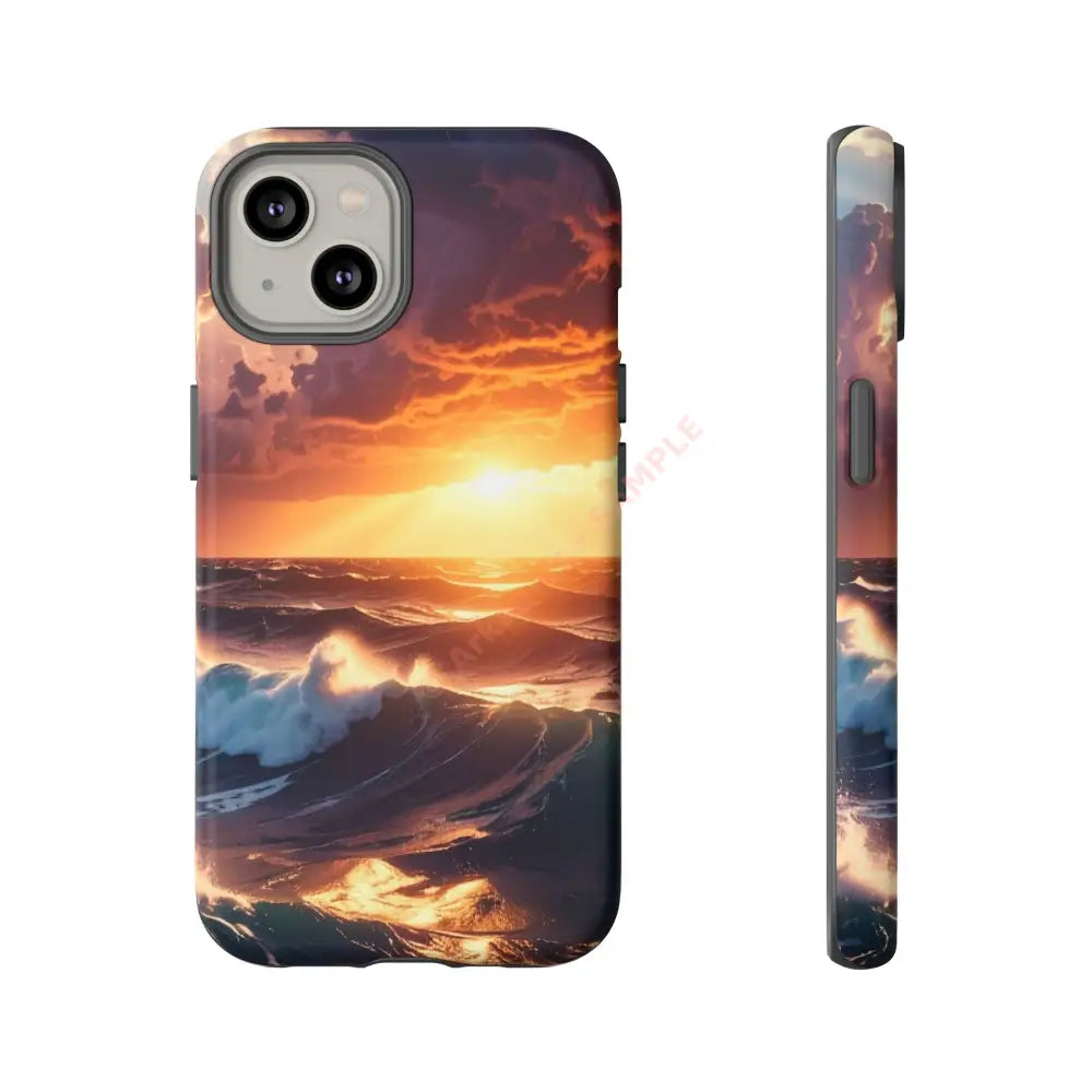 Ocean Sunset Phone Case | Tough Cases Gift for Beach Lovers Gadget Accessories Nature Photography Ocean Theme iPhone 14