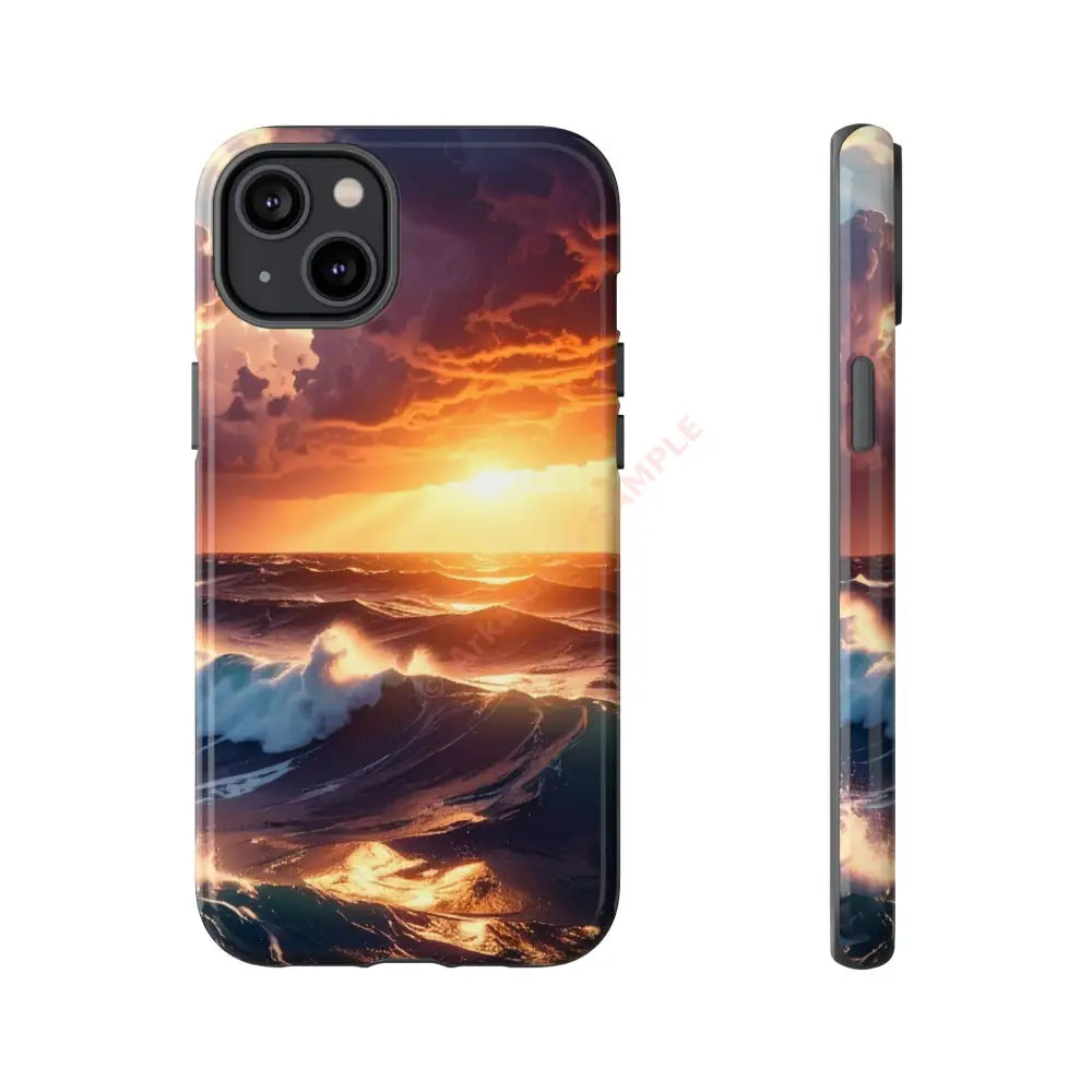 Ocean Sunset Phone Case | Tough Cases Gift for Beach Lovers Gadget Accessories Nature Photography Ocean Theme iPhone 14