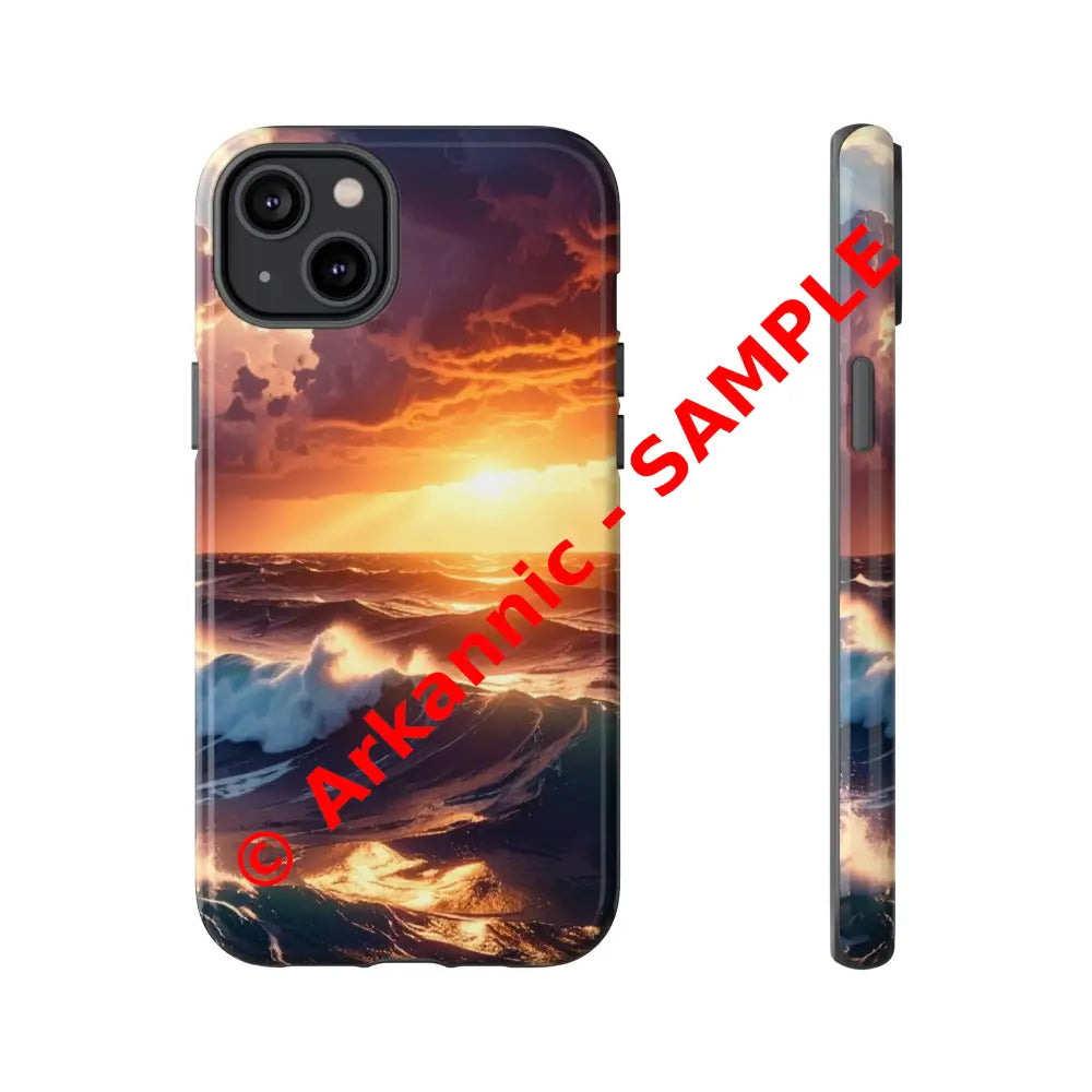 Ocean Sunset Phone Case | Tough Cases Gift for Beach Lovers Gadget Accessories Nature Photography Ocean Theme iPhone 14