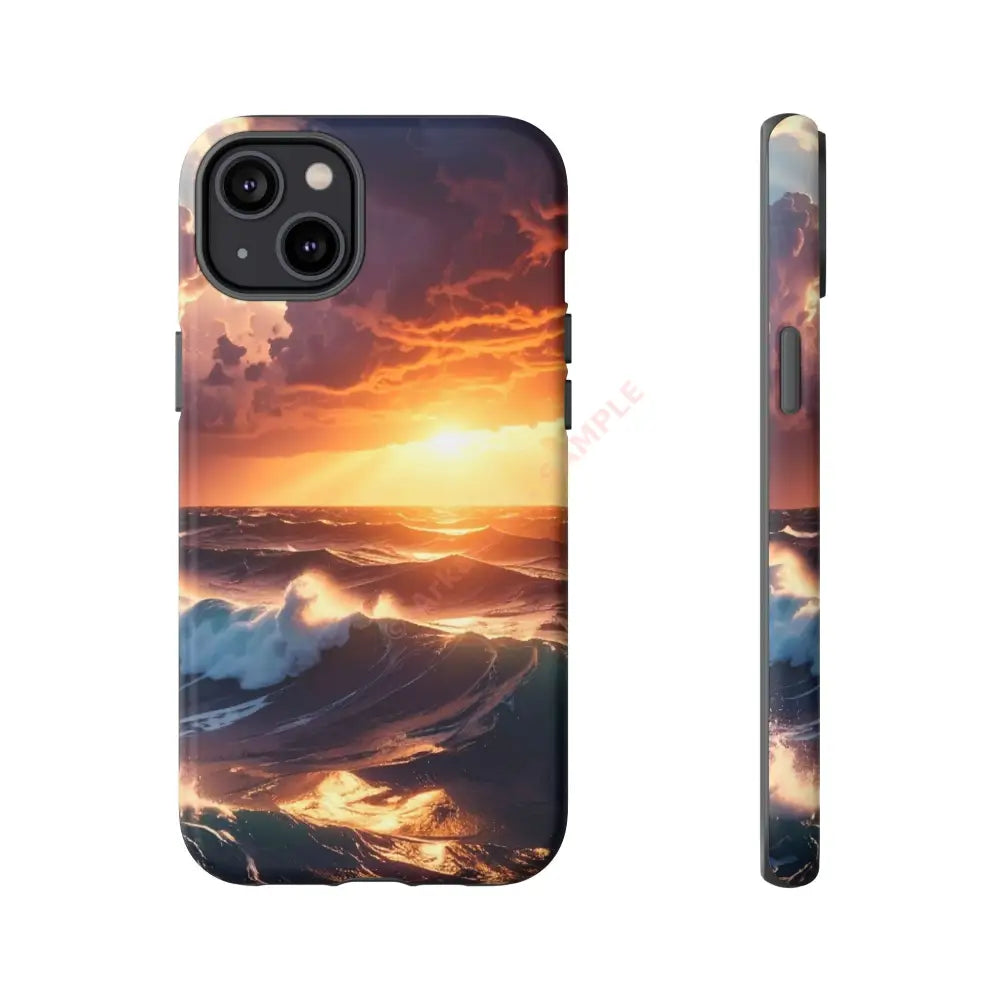 Ocean Sunset Phone Case | Tough Cases Gift for Beach Lovers Gadget Accessories Nature Photography Ocean Theme iPhone 14