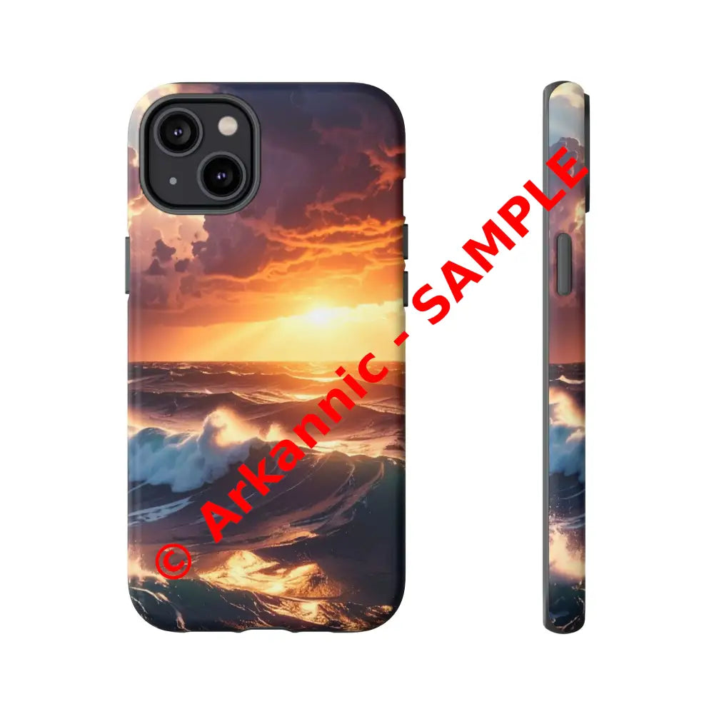 Ocean Sunset Phone Case | Tough Cases Gift for Beach Lovers Gadget Accessories Nature Photography Ocean Theme iPhone 14