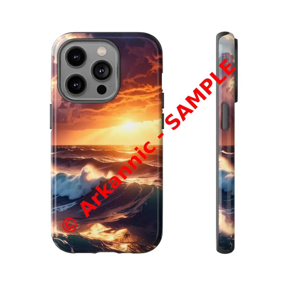 Ocean Sunset Phone Case | Tough Cases Gift for Beach Lovers Gadget Accessories Nature Photography Ocean Theme iPhone 14