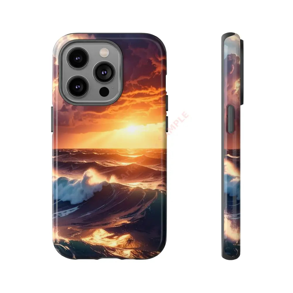 Ocean Sunset Phone Case | Tough Cases Gift for Beach Lovers Gadget Accessories Nature Photography Ocean Theme iPhone 14