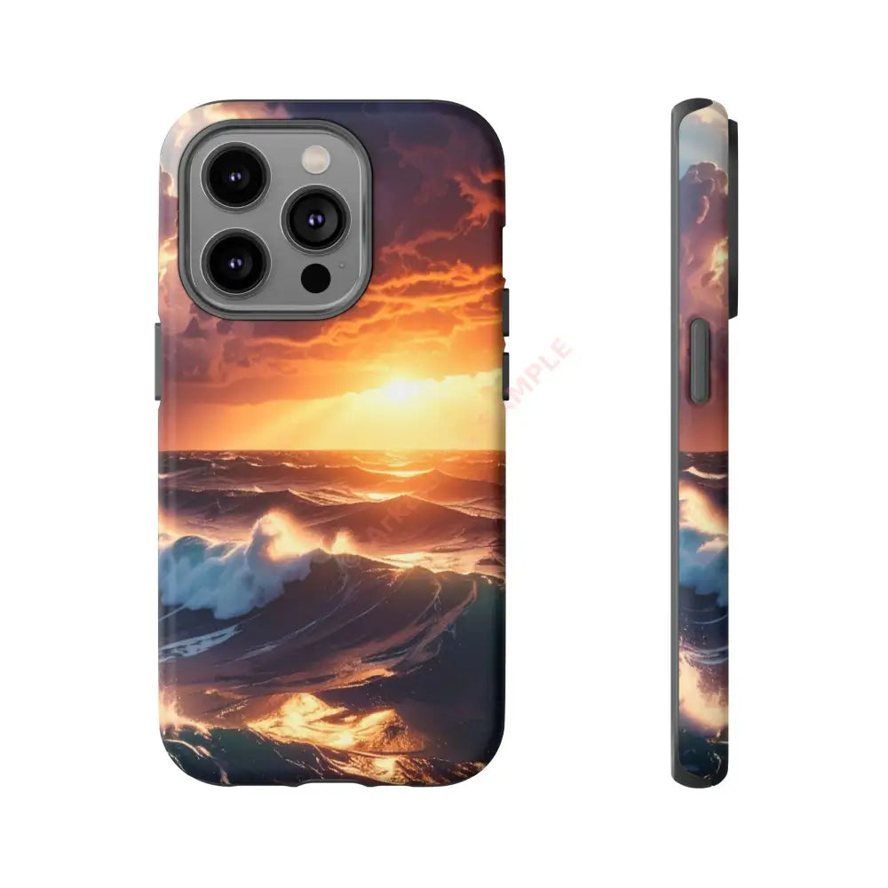 Ocean Sunset Phone Case | Tough Cases Gift for Beach Lovers Gadget Accessories Nature Photography Ocean Theme iPhone 14