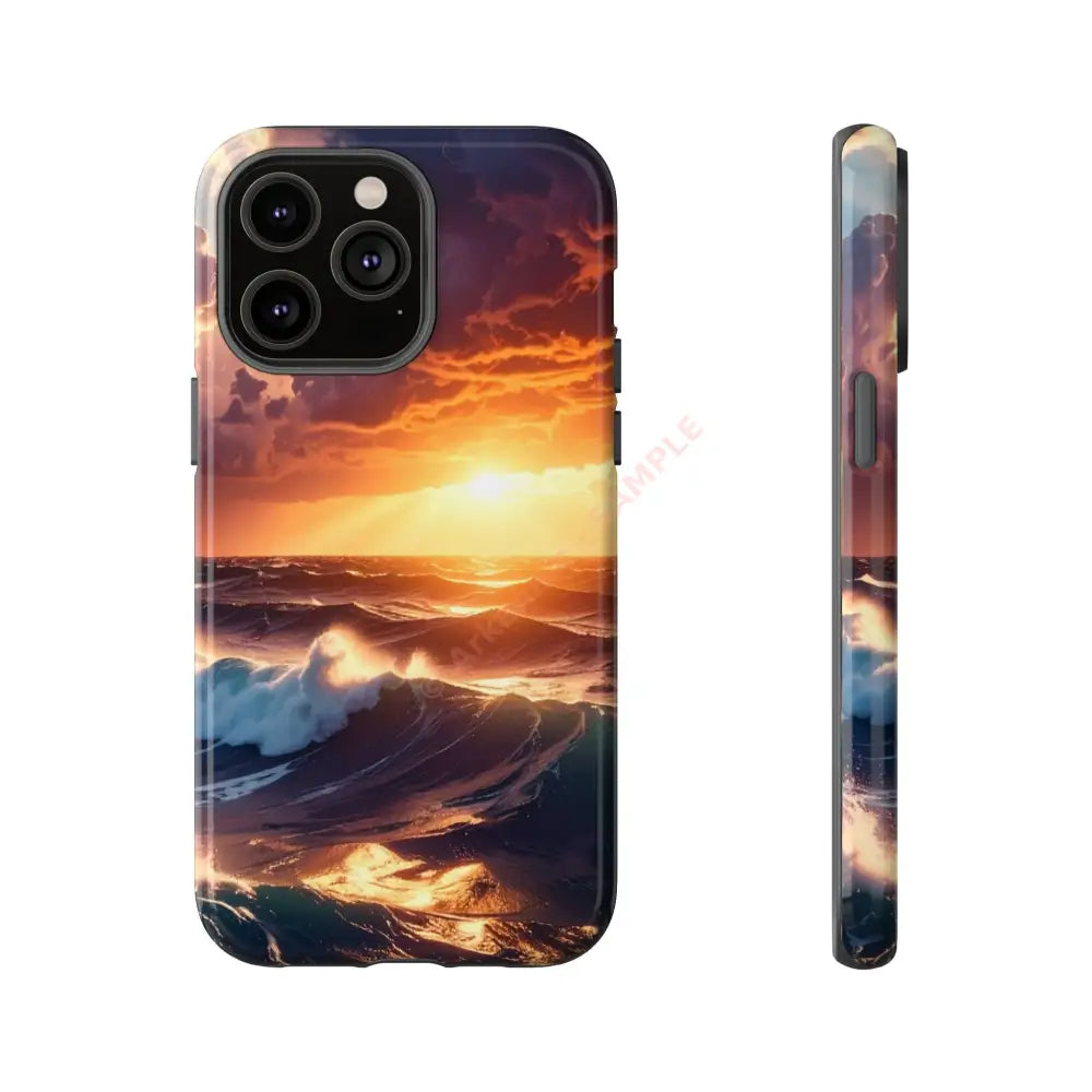 Ocean Sunset Phone Case | Tough Cases Gift for Beach Lovers Gadget Accessories Nature Photography Ocean Theme iPhone 14